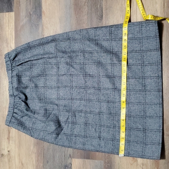 Pendleton vintage wool plaid grey skirt midi length pockets - Picture 8 of 8